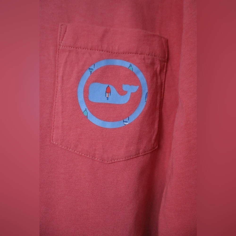Vineyard Vines Red Long Sleeve Graphic Pocket Tee - Picture 2 of 5